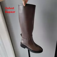 FEDONAS-botas altas de couro genuíno para mulheres, botas grossas de motocicleta, sapatos quentes, outono, inverno, ins, 2022