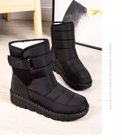 Botas de neve impermeáveis antiderrapantes para mulheres, sapatos de plataforma, tornozelo quente, sapatos acolchoados de algodão, inverno - comprar online