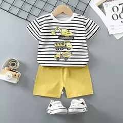 Terno de algodão bebê para meninas e meninos, dois conjuntos de roupas, roupas recém-nascidas, 1 ano, 2 anos, 3 anos na internet
