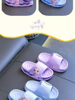 Disney-chinelos infantis de princesa Elsa congelados, sola macia antiderrapante, sandálias de banho internas, desenhos animados bonitos, verão - comprar online
