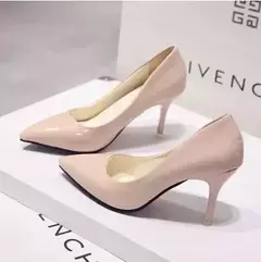 Bombas de salto alto para mulheres, couro envernizado, dedo apontado sexy, salto fino, sapatos de casamento, moda feminina, cor sólida, novo, tamanho 44 - comprar online