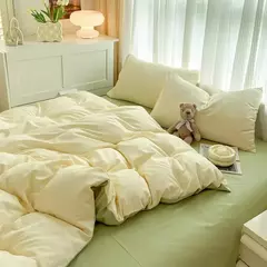 Conjunto de cama de tecido com escova de cor sólida, 2 lados, 4 peças, capa de edredom, fronha, lençol, colcha, único, queen, king size - comprar online