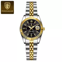 POEDAGAR-Relógio Elegante de Luxo Feminino, Impermeável, Luminoso, Encontro, senhoras, Aço Inoxidável, Quartzo, Menina - comprar online