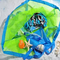 Sand Away Portable Mesh Bag para crianças, Sacos de armazenamento de brinquedos de banho, Natação Grande Saco de Praia para Toalhas, Maquiagem Cosmética Feminina na internet