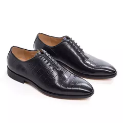 Couro genuíno masculino apontou dedo Oxford sapatos, sapatos de casamento forma - comprar online