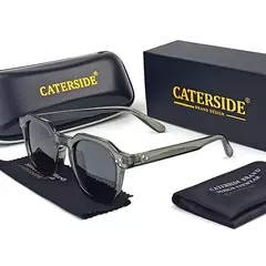 Imagem do CATERSIDE-Óculos Retro Polarizados para Homens e Mulheres, Quadro Ultraleve, Óculos de Sol Polígono, Óculos de Viagem Ao Ar Livre, Alta Qualidade, TR90