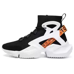 Sapato masculino de meia alta, tênis ao ar livre, esportes de corrida, respirável, lazer, verão, elástico, leve, tamanho grande, voando - comprar online