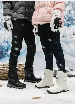 Botas de neve de pelúcia quente para homens, botas impermeáveis de motocicleta, botas antiderrapantes, top alto, novo, inverno - loja online
