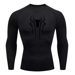Camiseta masculina de segunda pele correndo, esportes de proteção solar Fitness Rashgarda, mangas compridas MMA, camisa de compressão, roupas de treino