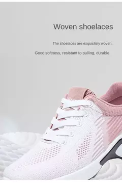 Tênis de corrida respirável feminino, tênis feminino, malha leve, almofada de ar, calçados esportivos, ao ar livre, com renda, treinamento, verão, novo - comprar online