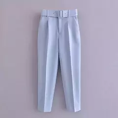 Imagem do TRAF-Calças de escritório femininas de cintura alta, calças cortadas, roupa formal, roupas profissionais, outono