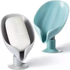 Folha Forma Dreno Sabão Titular Box, Ventosa Bandeja, Secagem Rack, Chuveiro Esponja Container, Cozinha e Banheiro Acessórios, 2PCs - loja online