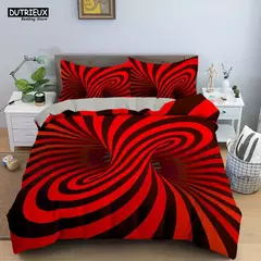 Imagem do Psicodélico Impressão Digital Conjunto de cama para adultos, 3D Capa de edredão, microfibra, solteiro, rainha, rei, gêmeo, tamanho completo