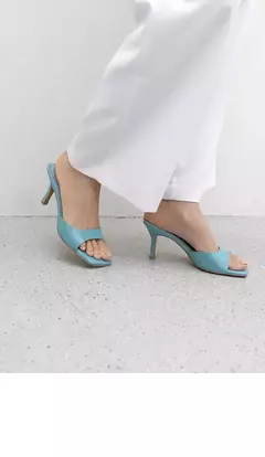 Sapato feminino de salto fino em toe quadrado, chinelos casuais femininos, tendência sexy, tamanho grande, novo, verão