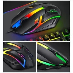 Kit de teclado e mouse para jogos RGB retroiluminado USB com fio teclado e mouse para computador combo 104 teclas para PC Gamer Laptop - comprar online