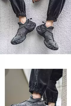 Imagem do Sapato casual de malha leve masculino, meias respiráveis, tênis antiderrapante, sapato de pai versátil, popular, novo, 2024