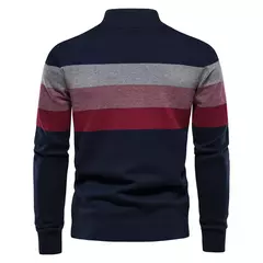 Aiopeson Suéter de Retalho Masculino, Pulôver de Algodão, Casual, Zíper, Gola Fechada, Quente, Moda de Inverno, Nova - Wolf Magazine