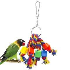 Papagaio mastigar brinquedo corda de algodão pássaros brinquedo mordida ponte pássaro rasgando brinquedos calopsitas treinamento pendurar balanços pássaros gaiola suprimentos - Wolf Magazine