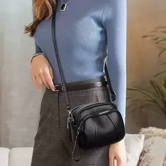 Cor sólida elegante rebite zíper bolsa de telefone móvel feminino simples cou na internet