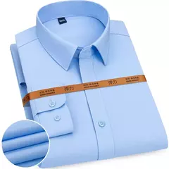 Camisa de negócios de cor sólida masculina, Moda formal, Fino, Clássico, Básico, Casual, Fino, Branco, Manga comprida, Social, Roupas de marca, Novo