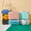 Caixa de maquiagem colorida de doces vintage para mulheres, 14 "portátil, mini bolsa de bagagem, fofa, grande capacidade, viagem, estojo cosmético, estudante
