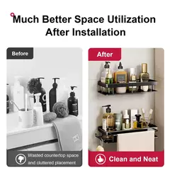 Prateleira De Banheiro De Alumínio Montado Na Parede, Sem Broca, Shampoo Bottle Shower Corner Rack, Armazenamento De Vaso Sanitário, Acessórios De Cozinha - Wolf Magazine