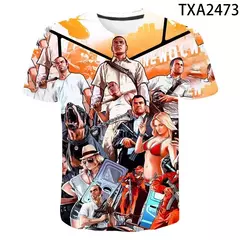 Camiseta do jogo Grand Theft Auto para homens e mulheres, Gta 4, 3D Print, O-Neck, T-shirt de manga curta, roupas grandes, moda casual, homem - comprar online