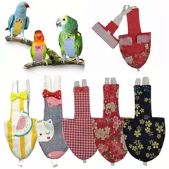 Estilo japonês Sakura Birds Flight Suit, Fralda de papagaio laço, Roupa de fralda para periquito e pombo periquito periquito