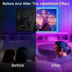 Imagem do USB Cor Mudar LED Strip Lights, 5050 RGB, fita flexível da lâmpada para a decoração do quarto, TV Backlight Diode, Controle APP