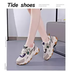 Tênis de malha vulcanizada respirável feminino, moda casual na internet