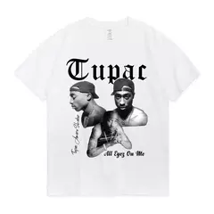 T-shirt extragrande para homens e mulheres, rapper Tupac, tops 2pac, streetwear hip-hop, mangas curtas, t-shirt de algodão, moda verão, 2022 - comprar online