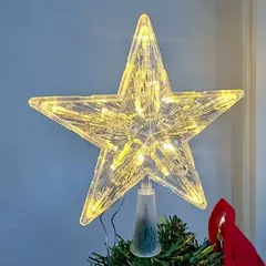 Lâmpada LED para árvore de natal, enfeites de estrelas, decorações para casa, árvores de natal, ano novo 2024 - comprar online