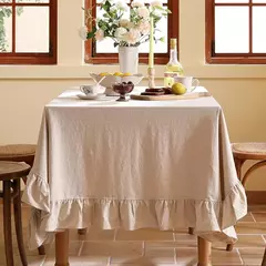 Toalha de mesa de algodão, Toalha de mesa branca lavável para festa de casamento Decoração de banquete de jantar na internet