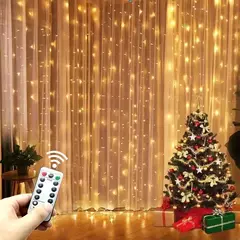 6m decoração de natal controle remoto feriado casamento conto de fadas flor anel luz quarto cortina caixa bateria luz da corda - comprar online