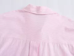 TRAF-Blusa Oxford de Algodão Single-Breasted Feminina, Camisa Manga Longa, Tops Chiques, Lapela, Roupa de Rua, Senhoras, Moda