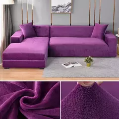 Tampa de veludo grosso do sofá para a sala de estar, tampa elástica, sofá de canto em forma L, estiramento, 1,2, 3,4 Seater na internet