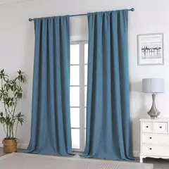 Cortina de teto alto para sala de estar, linho falso, monocromático, 100% apagão, quarto, 350m Altura - loja online