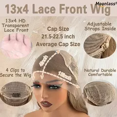 220% sem cola cinza loira destaque laço frontal perucas para mulheres onda do corpo brasileiro remy peruca de cabelo humano 13x6 hd renda transparente