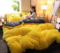 Coral Fleece Duvet Cover com Pillowscaso, Flanela grossa, conjuntos de cama quentes, capa de edredão dupla, King, Twin, cama queen size, inverno, 3pcs na internet