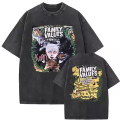 Camisetas com estampa de esqueleto masculinas, banda de rock vintage lavada, Korn caindo longe de mim, camiseta gótica, camiseta masculina extragrande, moda - comprar online