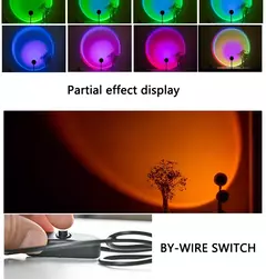 LED USB Sunset Lamp, Nightlights, Projetor, Birthday Party, Mood Lights, Quarto, Sala de estar, Fotografia de parede - comprar online
