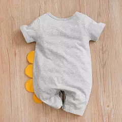 Imagem do Crocodile Bodysuit de meninos e meninas, algodão impresso 3D, confortável, casual, manga curta, bebê, fofo, verão