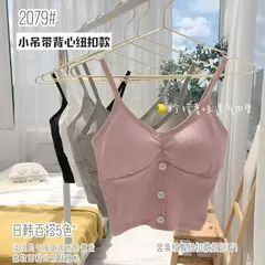Camisola feminina de malha sem mangas, blusa feminina com botões, camisa monocromática, colete sexy com alça, vestido de verão, 2022 - loja online