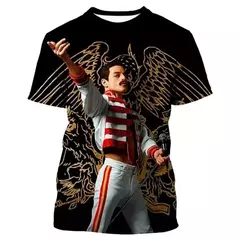 Imagem do Homens e mulheres Queen Rock Band 3D Impresso Camisetas, Streetwear de grandes dimensões, camiseta de manga curta, Harajuku Tops, camisetas infantis, roupas da moda