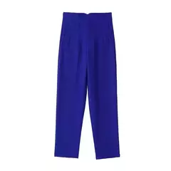TRAF-Calças de escritório de cintura alta femininas, calças formais de escritório, calças lápis, pretas, rosa, brancas para senhoras, moda - loja online
