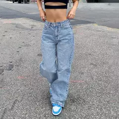 Calça de cintura alta para mulheres, calça de torja casual, calça solta ao ar livre, verão