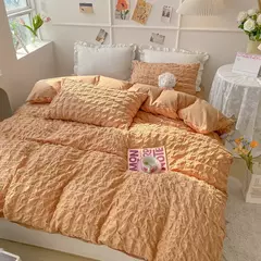 Soft Bubble Grid Imprimir Bedding Set, Confortável Duvet Cover Set sem Núcleo, 1 * Capa de Edredão + 2 Fronha, 3PCs - Wolf Magazine