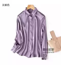 Camisa de seda pesada de luxo feminina, manga comprida, 93% seda amoreira, estilo senhora do escritório, viajante, primavera, verão - Wolf Magazine