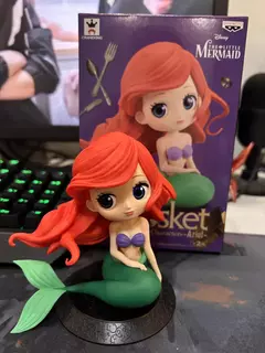 Novo bandai disney a pequena sereia anime qposket personagens ariel glitter linha figura de ação modelo colecionável brinquedos aniversário - comprar online