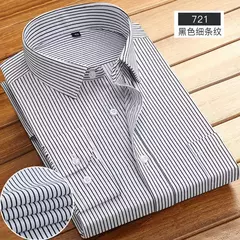 Camisa de algodão de manga comprida masculina, respirável, listra, primavera, verão, casual, sem engomar, alta qualidade, nova moda